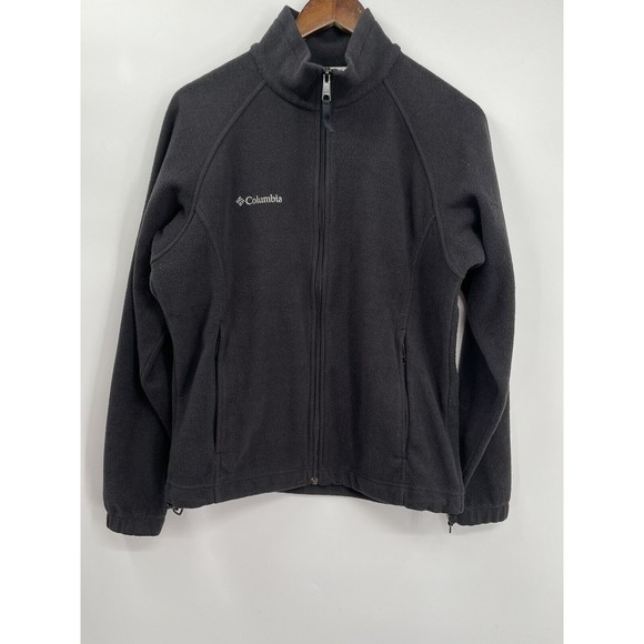 Columbia Woman’s Fleece Zip Up‎ Jacket Size M Black - Picture 1 of 7